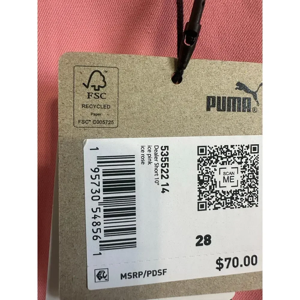 Puma NWT Dealer 10” Shorts Golf Coral Peach Men’s Sz 28 Active Athletic